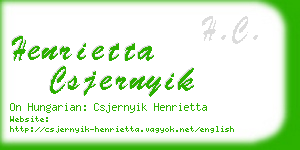 henrietta csjernyik business card